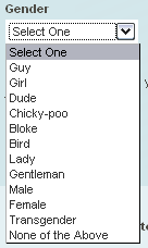 pownce gender selection