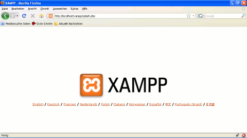 XAMPP Startseite